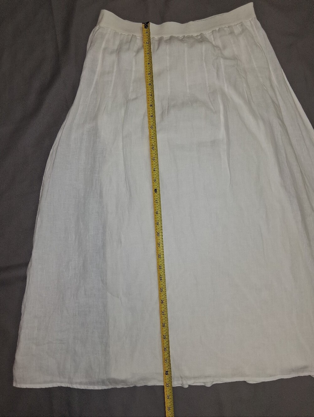 J. Jill New Women White Linen Maxi Skirt with Gathered Waist Size S - Picture 7 of 16